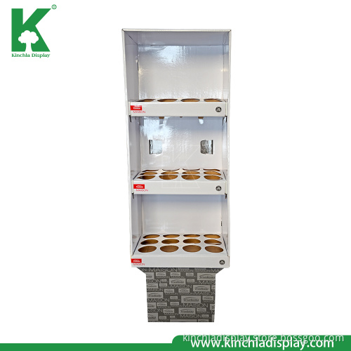 Tomato Sauce Cup Bottle Cardboard Corrugated Supermarket Floor Display Stand